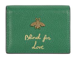 Gucci Blind For Love Bifold Wallet, Leather, Green, 460185, 3*